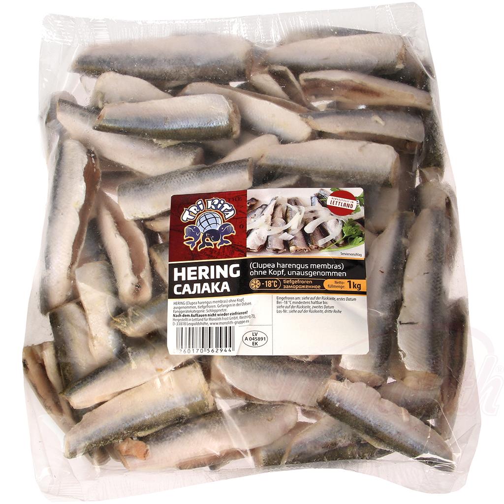 Strömling – Hering ohne Kopf, ausgenommen, tiefgefroren (1 kg)