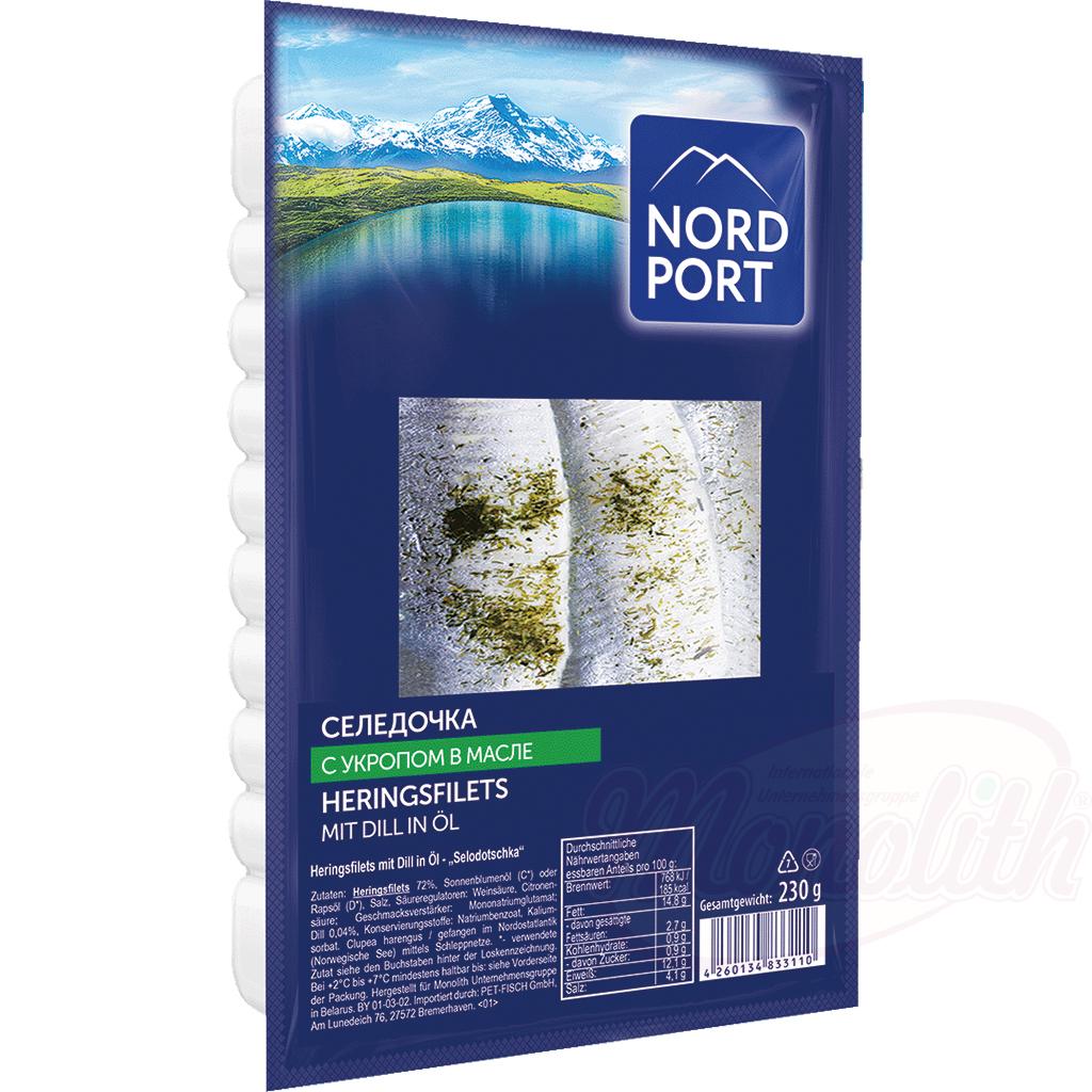 Heringsfilets mit Dill „Selodotschka“ in Öl – 230 g