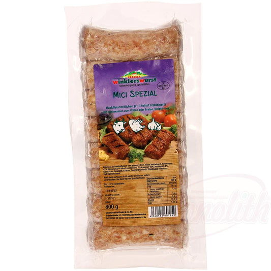 Mici Spezial – Hackfleischröllchen aus Schweine- und Rindfleisch, tiefgefroren (ca. 800 g)