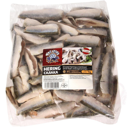 Strömling – Hering ohne Kopf, ausgenommen, tiefgefroren (1 kg)