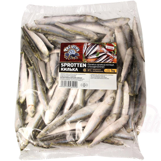 Tri Kita – Sprotten mit Kopf, unausgenommen, tiefgefroren (1 kg)